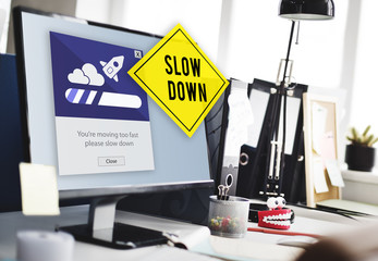 Fototapeta premium Keep Calm Reduce Speed Relax Slow Down Concept