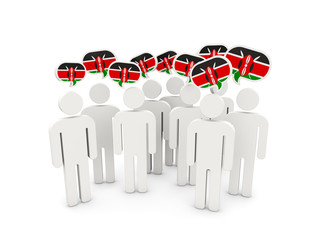 People with flag of kenya