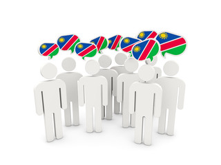 People with flag of namibia