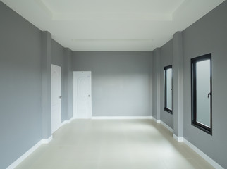 mondern empty room with window and door