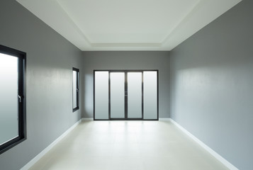 Obraz na płótnie Canvas mondern empty room with window and door