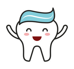teeth character isolated icon