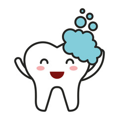 teeth character isolated icon