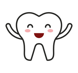 teeth character isolated icon