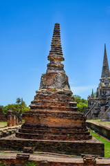 Fototapeta premium Ancient Pagoda in Wat Phrasisanpetch (Phra Si Sanphet). Ayutthay