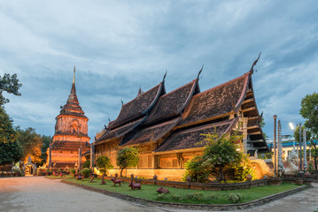 Lok Molee Temple in twlight time, Chiang Mai, Thailand.