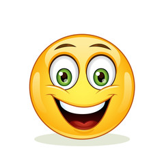 Emoticon with happy face.