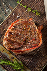 Organic Grass Fed Bacon Wrapped Sirloin Steak