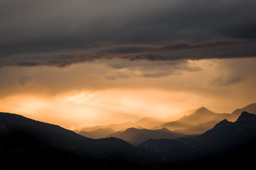 Sunset in the French Alps