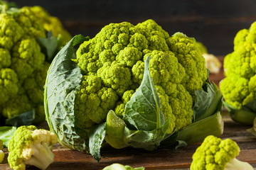 Raw Organic Green Broccoli Cauliflower