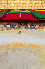 Fototapeta na wymiar The famous Buddhist stupa at Boudanath, in Nepal. 