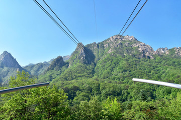 State-of-the-Art Cable Car to the Top of the Mountain in Seoraksan National Park in South Korea
