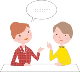 会話する女性