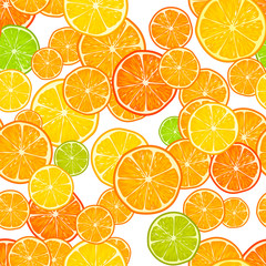 Obraz premium Vector seamless pattern with citrus.