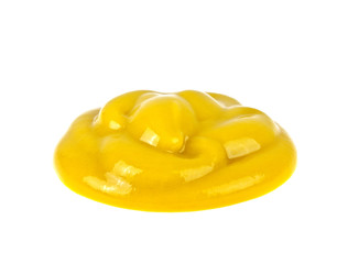 Mustard sauce on a white background