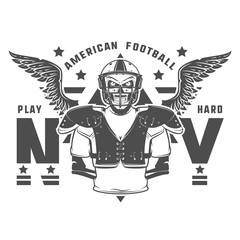 American football play hard prints for shirt,emblems ,logo,tattoo and labels.
