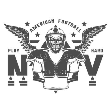 American football play hard prints for shirt,emblems ,logo,tattoo and labels.
