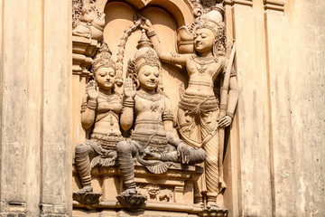 Fototapeta premium A carving of the demon-king Vibhishana at the Kelaniya Temple, Sri Lanka.