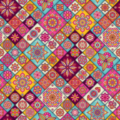 Ethnic floral seamless pattern