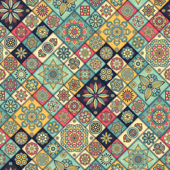 Ethnic floral seamless pattern