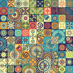 Ethnic floral seamless pattern