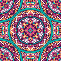 Ethnic floral seamless pattern