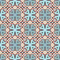 Ethnic floral seamless pattern