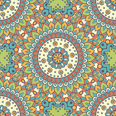 Ethnic floral seamless pattern