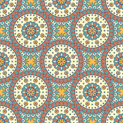 Ethnic floral seamless pattern