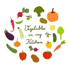 Hand drawn vegetables collection