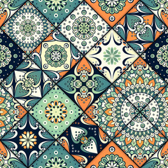 Ethnic floral seamless pattern