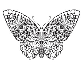 Fototapeta na wymiar Butterfly. Vintage decorative elements