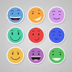 Colorful emoticons set