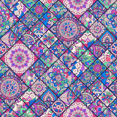 Ethnic floral seamless pattern