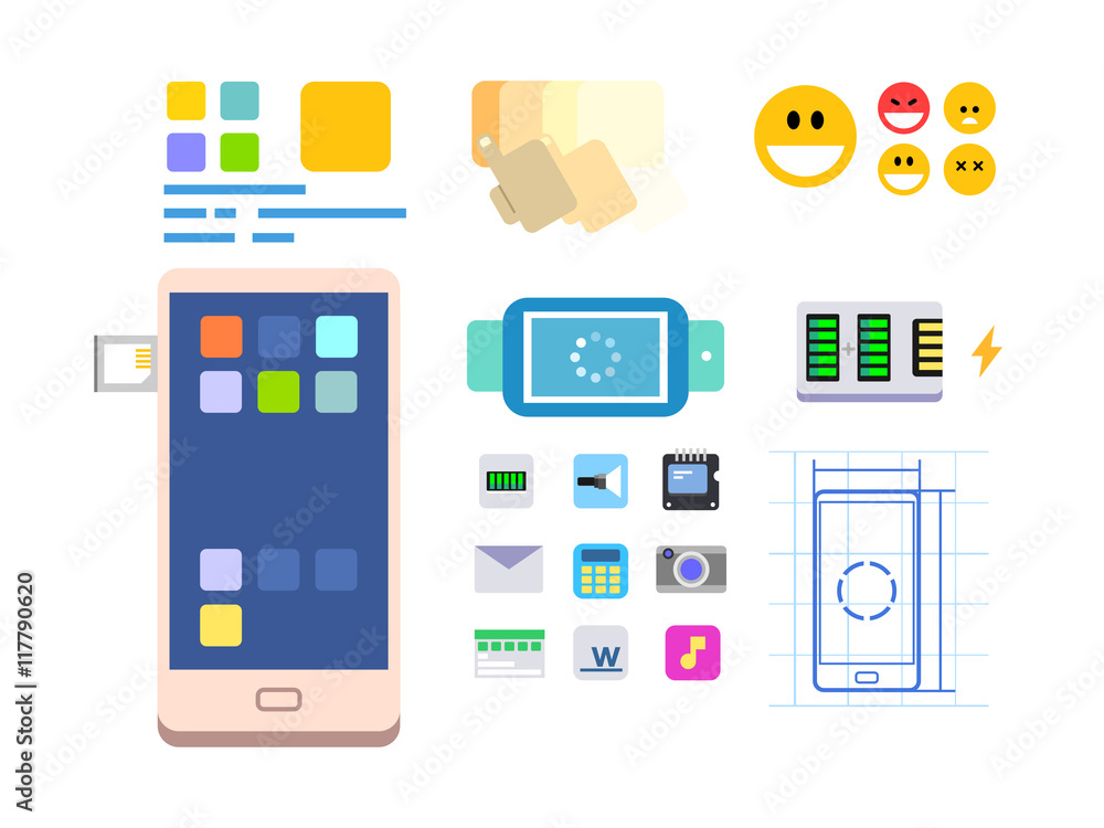 Wall mural developing a mobile app and layout