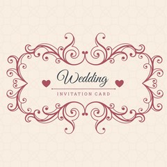 Ornamental wedding invitation card