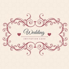 Ornamental wedding invitation card