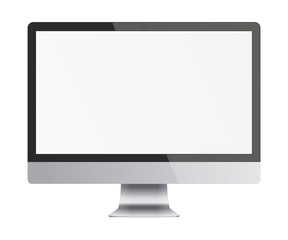 Modern computer monitor with blank screen.