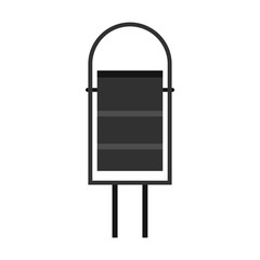 Gray outdoor bin icon in flat style isolated on white background