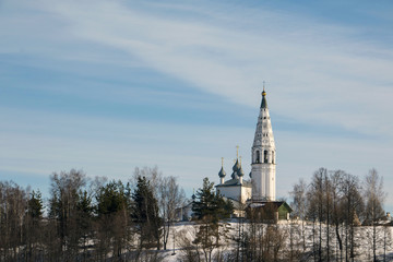 Beautiful chirch and blue sky in a winter day