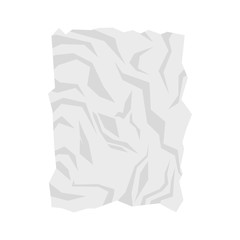Obraz premium Wrinkled paper icon in flat style isolated on white background. Recycled symbol