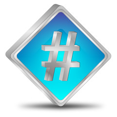 Fototapeta premium Hashtag Button - 3D illustration