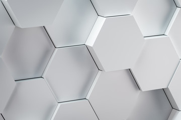 Naklejka premium Renderowania 3D sześciokątne streszczenie tło