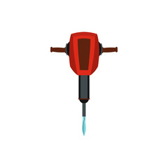 Jackhammer icon in flat style isolated on white background. Tool symbol