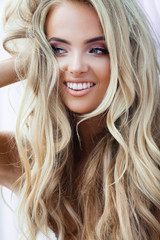 Naklejka premium Blond smiling woman