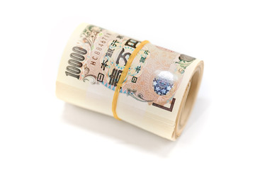 closeup of Japanese yen bank noted