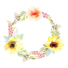 Watercolor sunflowers