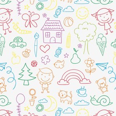 children's pattern in colorful style