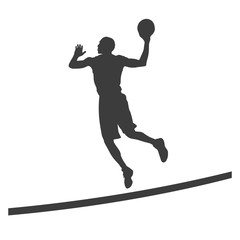 Fototapeta na wymiar Silhouette eines Basketballspielers