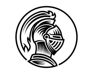 Vector of knight helmet, could be use as logo, icon, etc